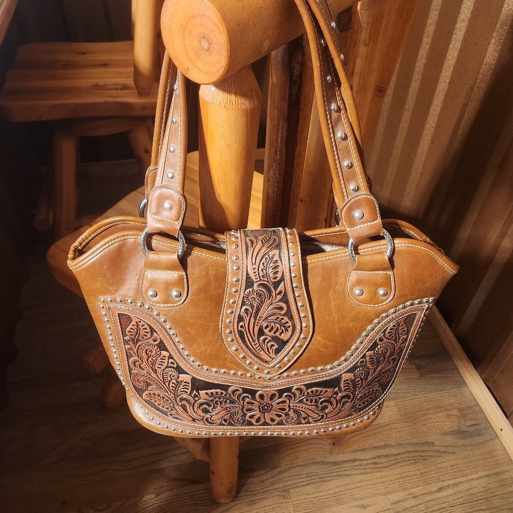 Montana West Brown Embroidered Bag